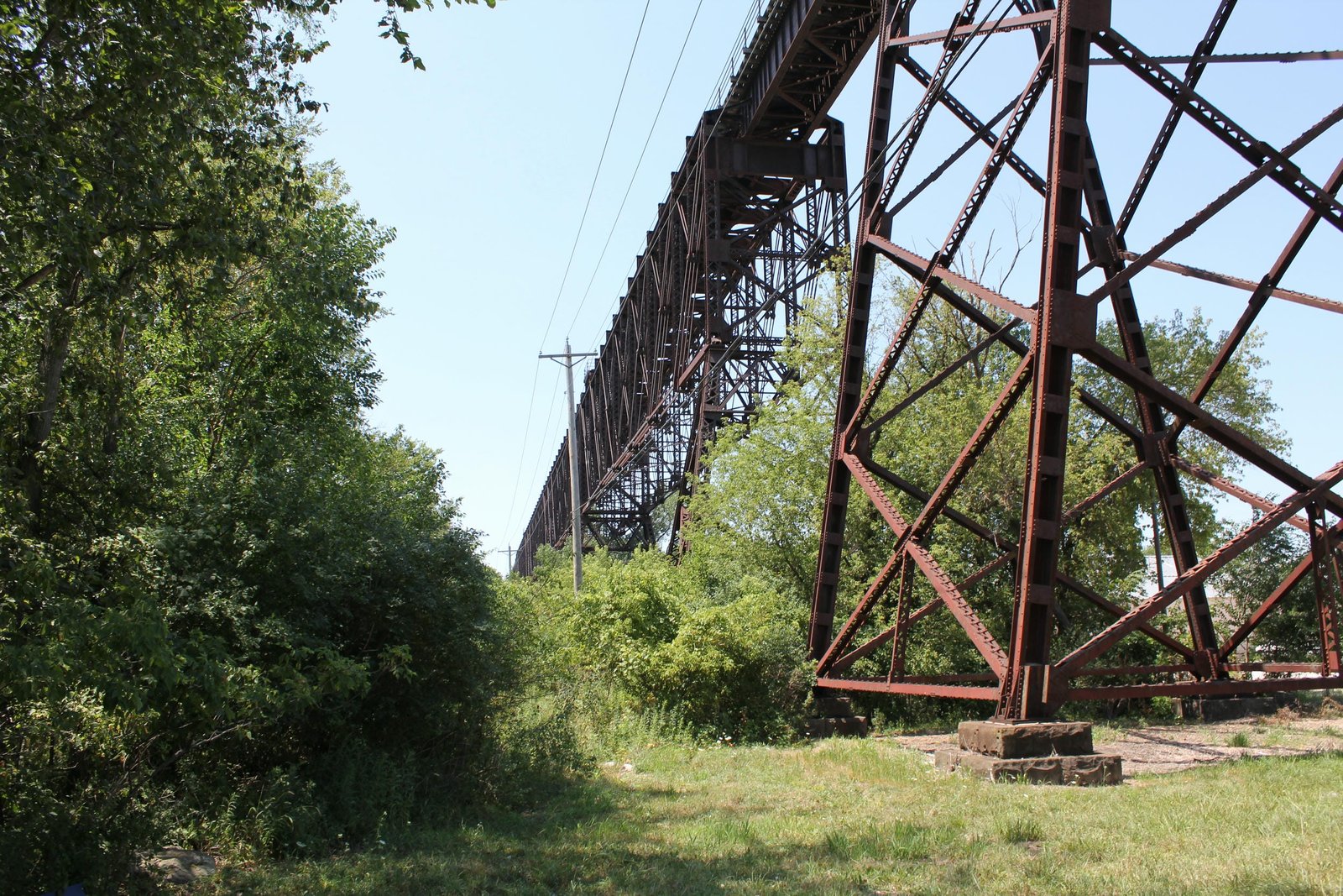 Looking west along truss spans